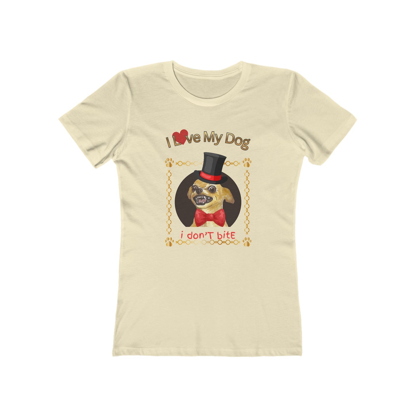 I Love My Dog Personalize It! Tee - Women’s Boyfriend Fit Celebration T-Shirt