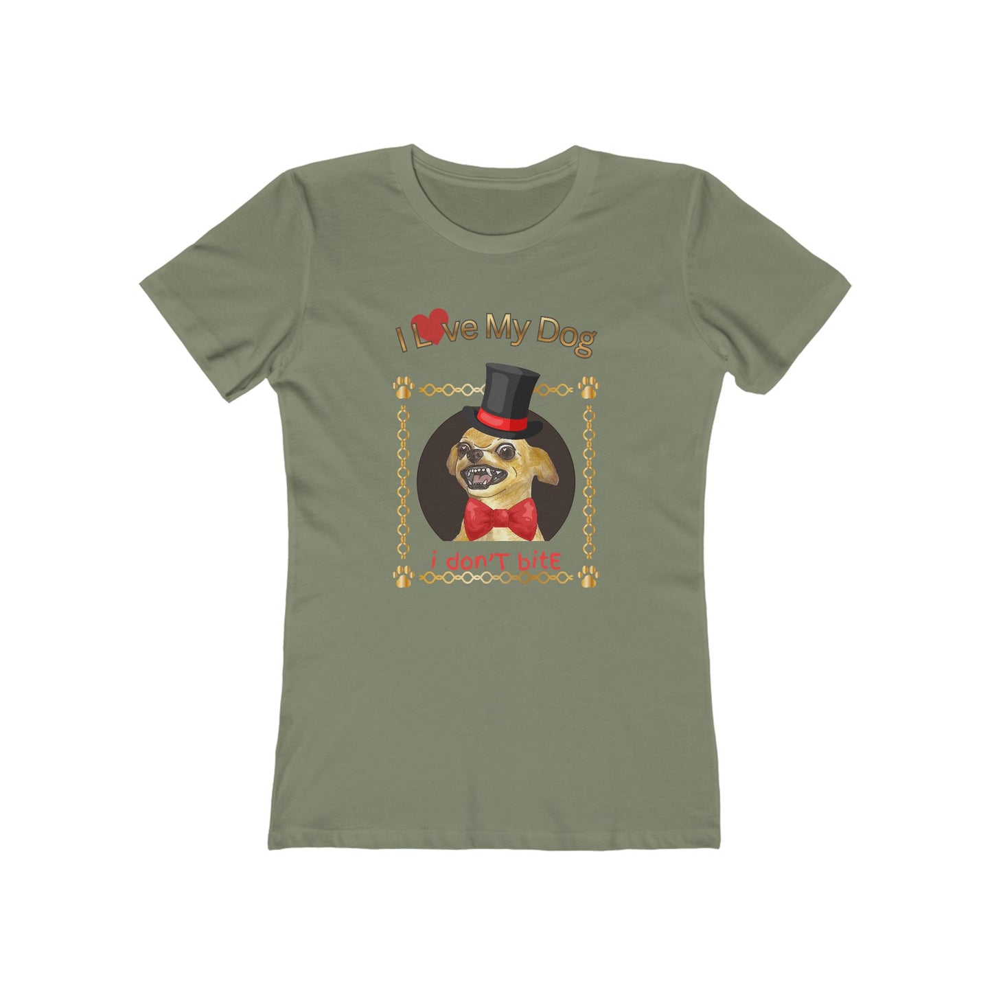 I Love My Dog Personalize It! Tee - Women’s Boyfriend Fit Celebration T-Shirt