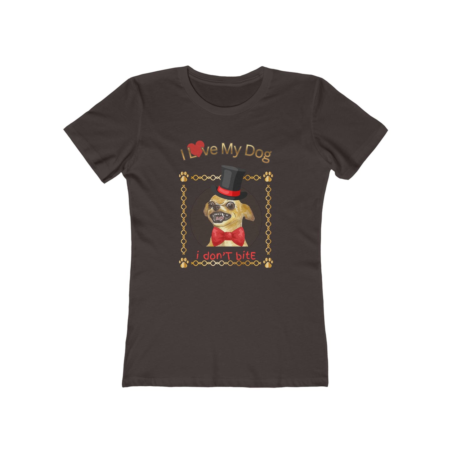I Love My Dog Personalize It! Tee - Women’s Boyfriend Fit Celebration T-Shirt