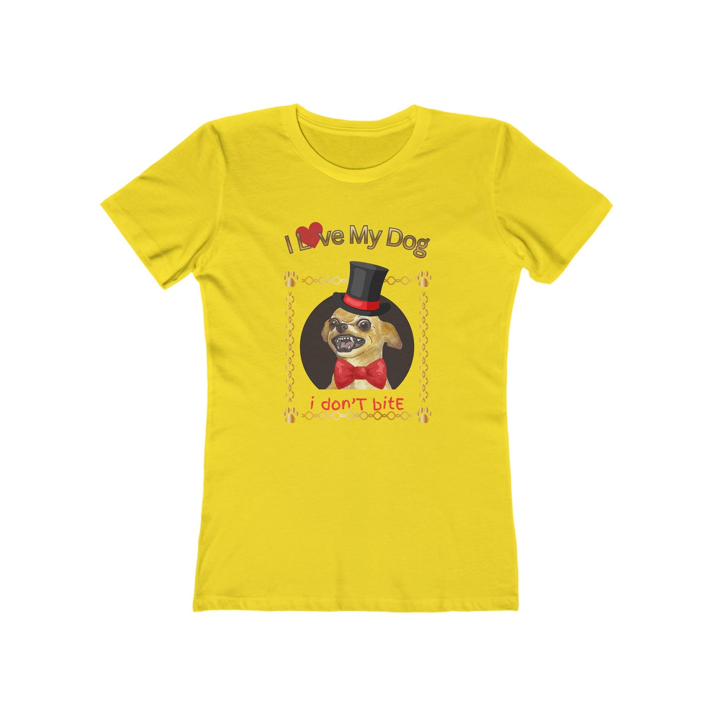 I Love My Dog Personalize It! Tee - Women’s Boyfriend Fit Celebration T-Shirt