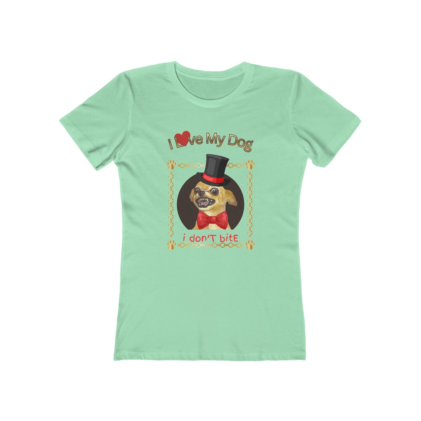 I Love My Dog Personalize It! Tee - Women’s Boyfriend Fit Celebration T-Shirt
