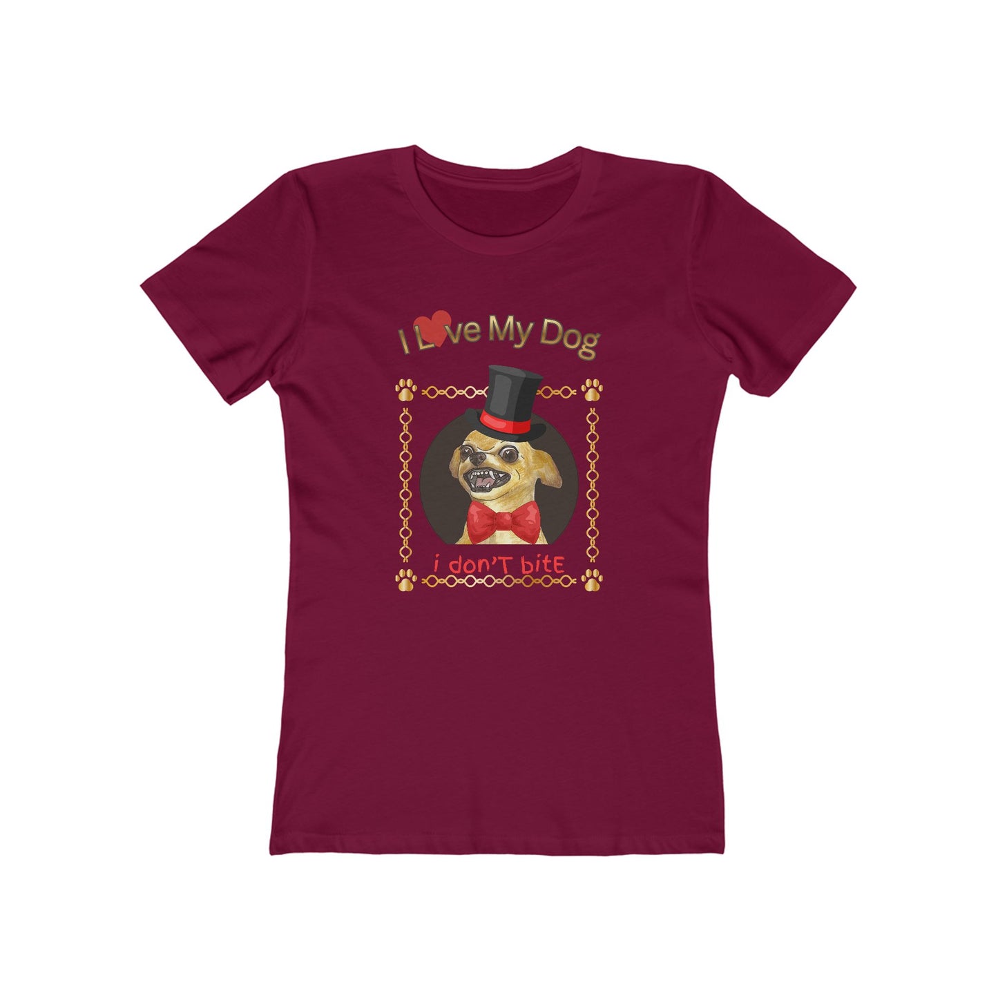 I Love My Dog Personalize It! Tee - Women’s Boyfriend Fit Celebration T-Shirt