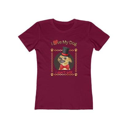 I Love My Dog Personalize It! Tee - Women’s Boyfriend Fit Celebration T-Shirt