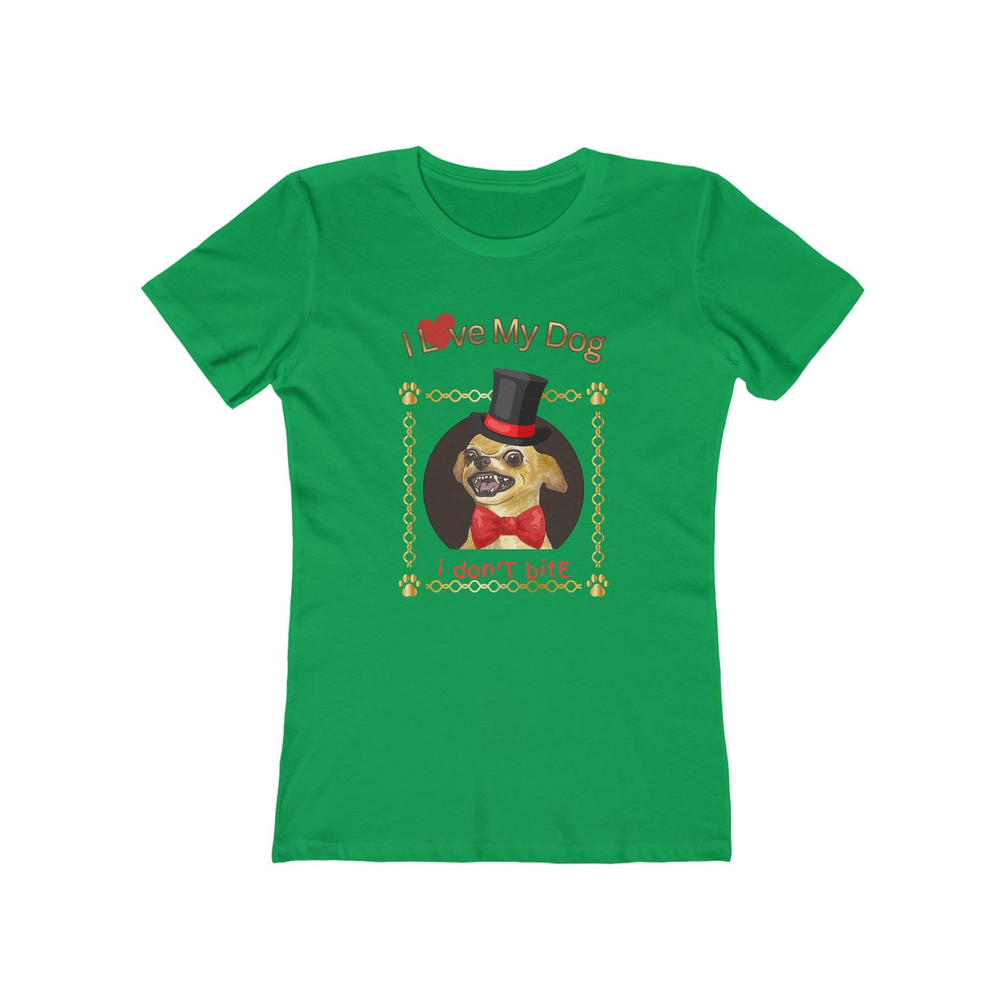 I Love My Dog Personalize It! Tee - Women’s Boyfriend Fit Celebration T-Shirt