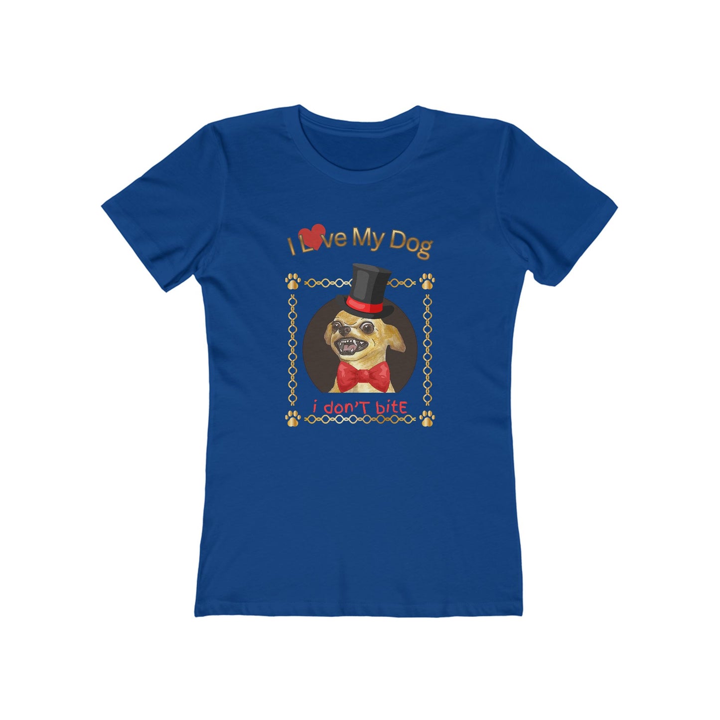 I Love My Dog Personalize It! Tee - Women’s Boyfriend Fit Celebration T-Shirt