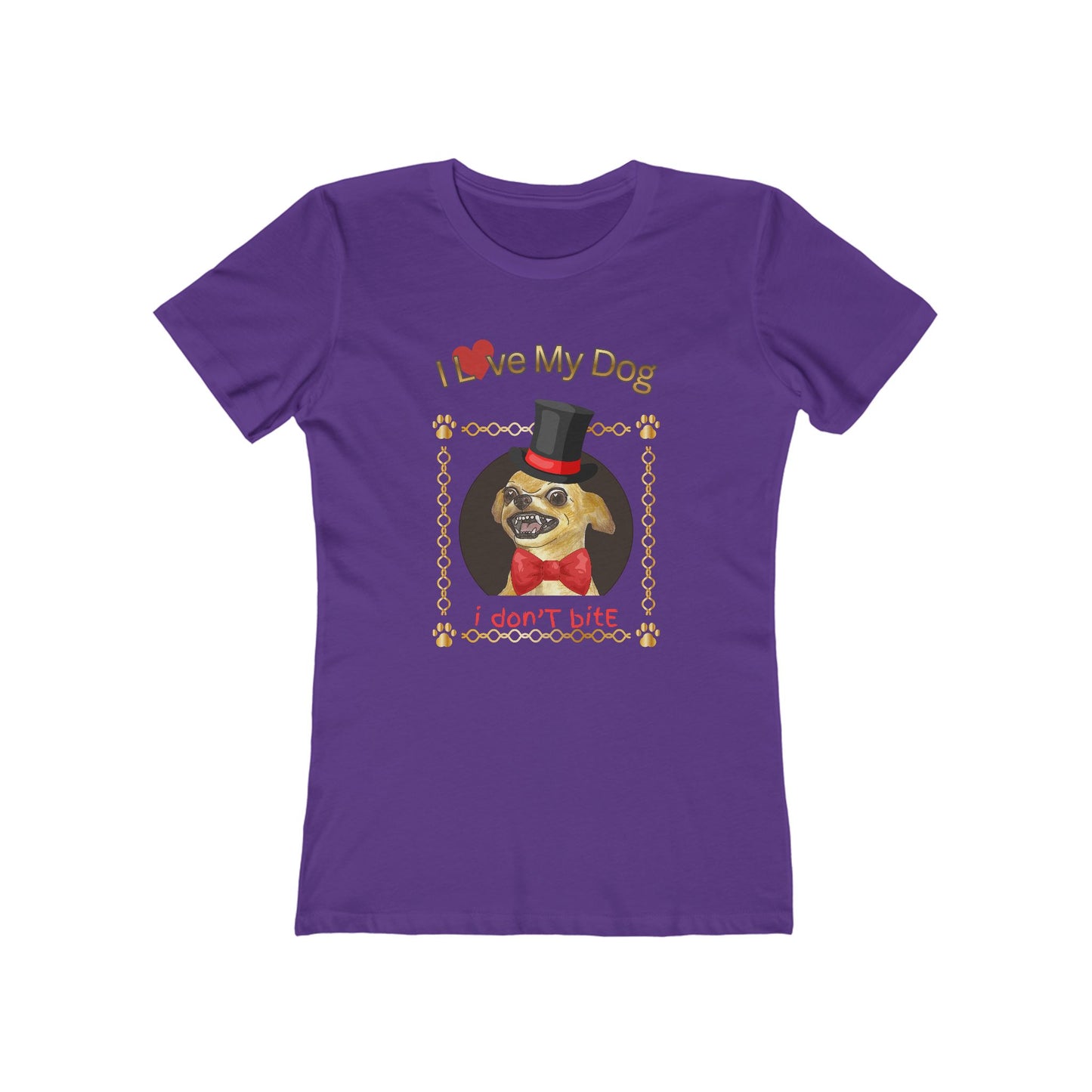 I Love My Dog Personalize It! Tee - Women’s Boyfriend Fit Celebration T-Shirt