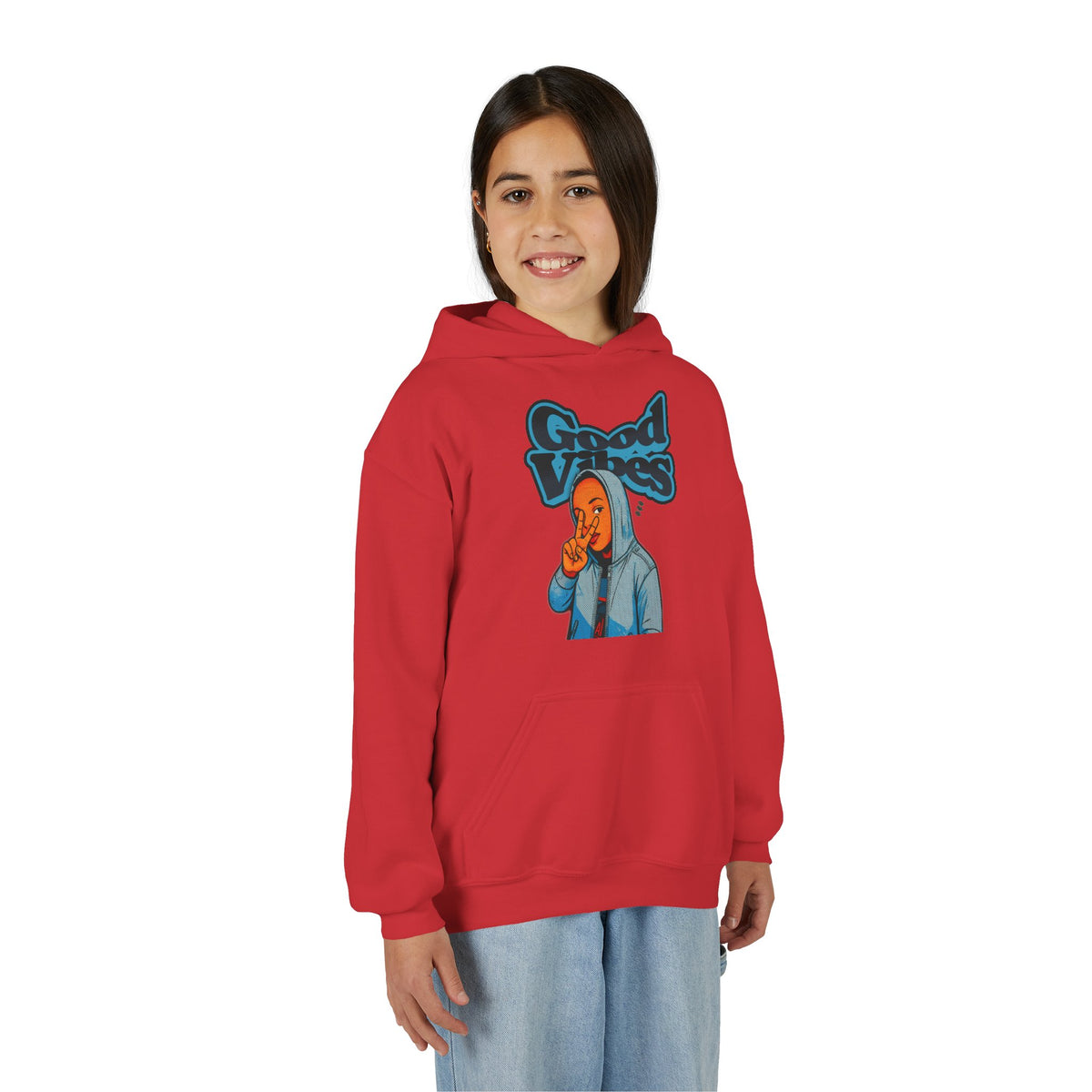 Peace Good Vibes - Kids/Youth Hoodie Gildan 18500B