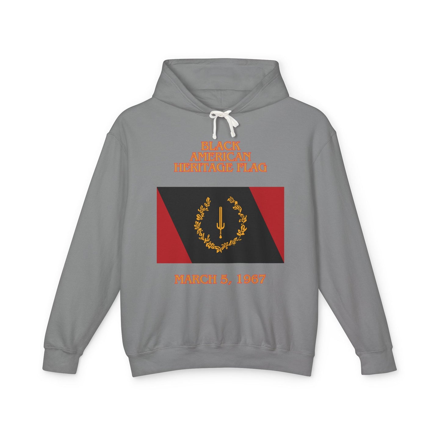 Black American Heritage Flag - Lightweight Hooded Sweatshirt