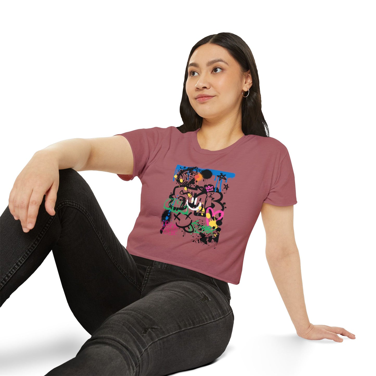 Copy of Graffiti Women B Ball Tee  — Women's Crop Top T-Shirt