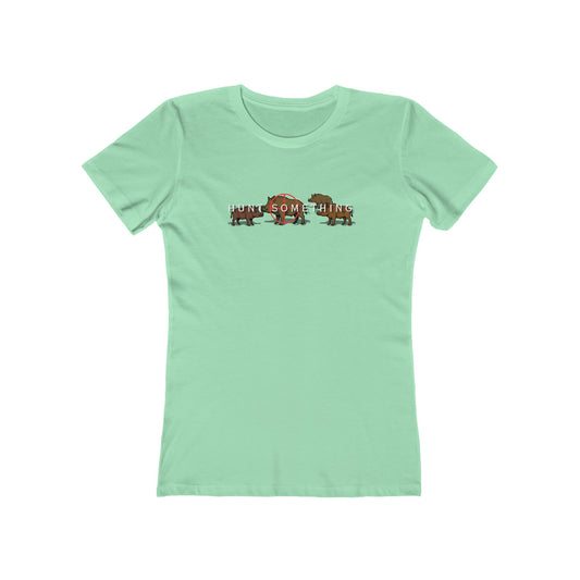 Hunt Something Wild Hog Tee - Women’s Boyfriend Fit Celebration T-Shirt
