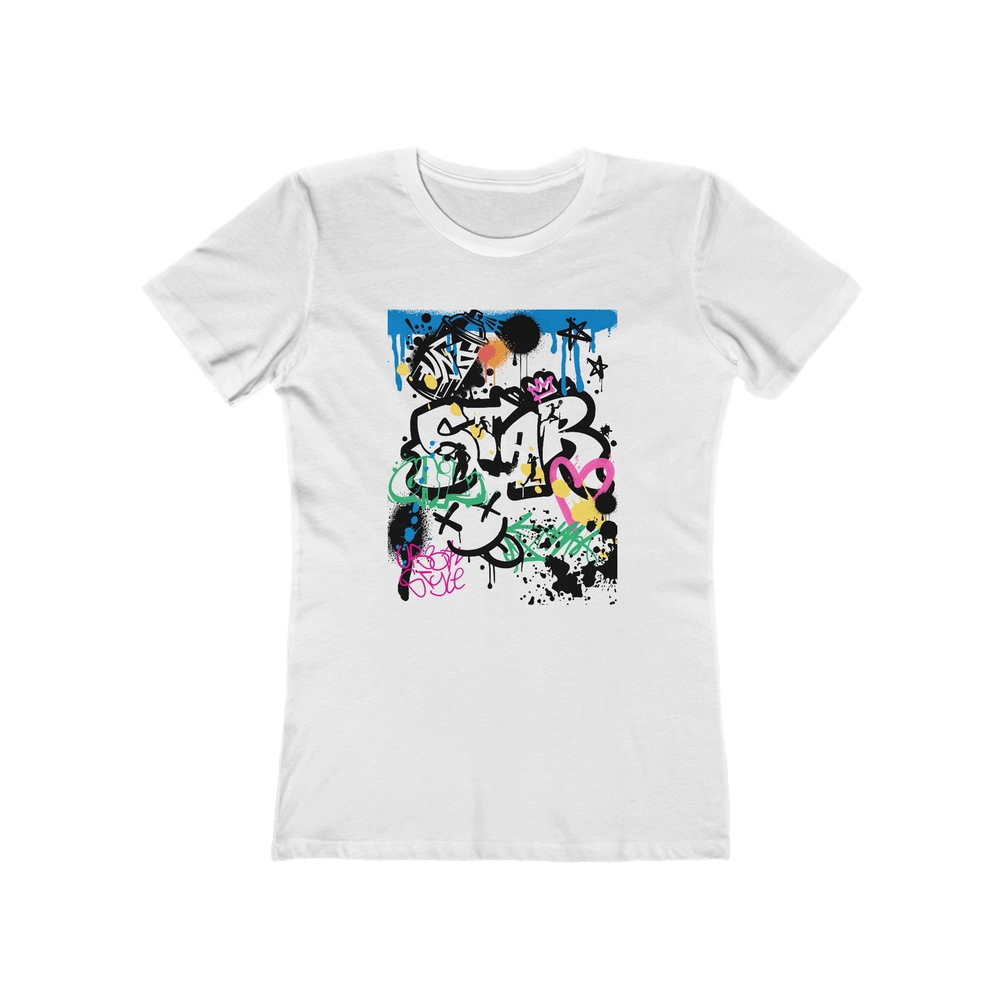 Graffiti Women B Ball Tee - Women’s Boyfriend Fit Celebration T-Shirt