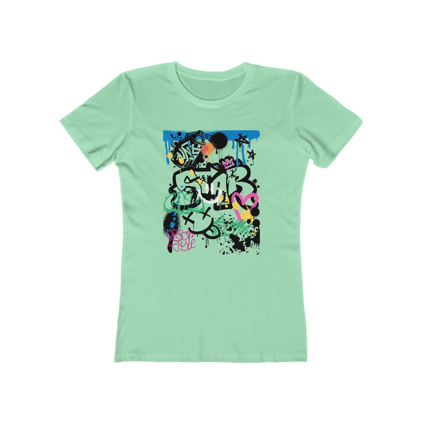 Graffiti Women B Ball Tee - Women’s Boyfriend Fit Celebration T-Shirt