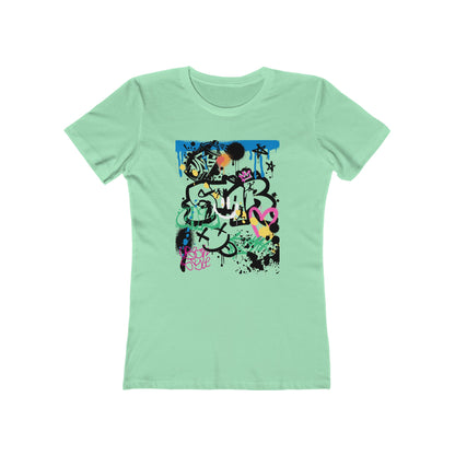 Graffiti Women B Ball Tee - Women’s Boyfriend Fit Celebration T-Shirt