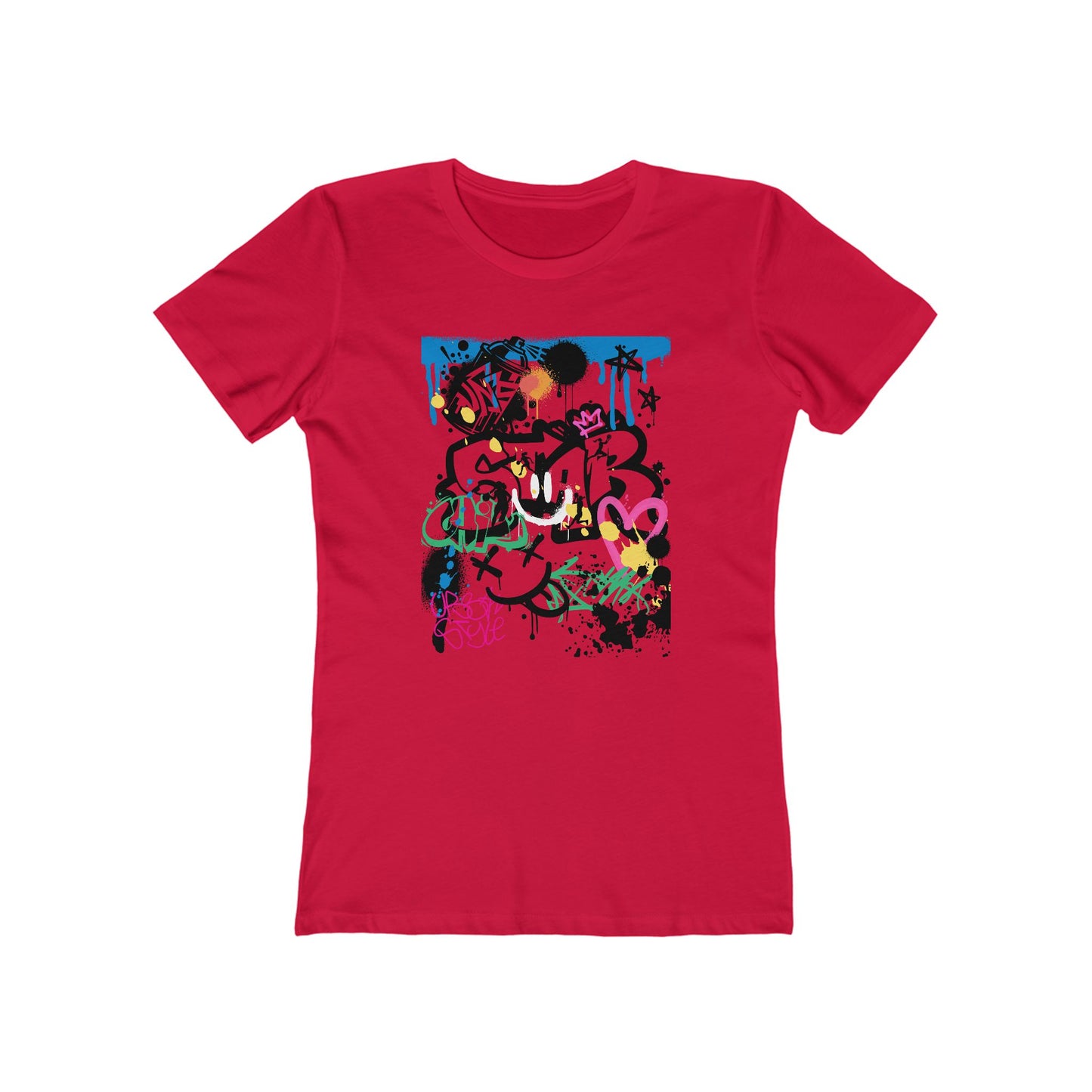 Graffiti Women B Ball Tee - Women’s Boyfriend Fit Celebration T-Shirt