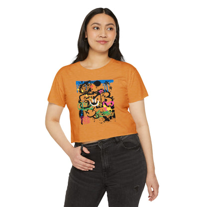 Graffiti Women B Ball Tee  — Women's Crop Top T-Shirt