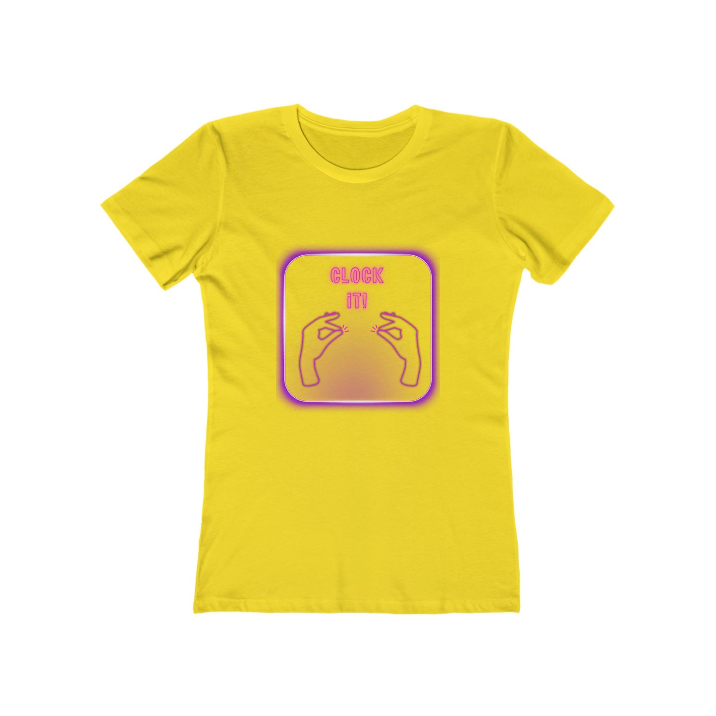 Clock it Neon Fuchsia— Women’s Boyfriend Fit T-Shirt