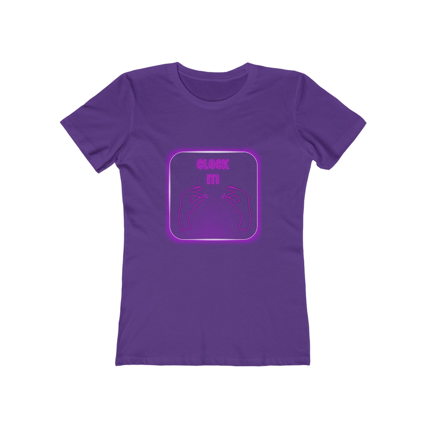 Clock it Neon Fuchsia— Women’s Boyfriend Fit T-Shirt