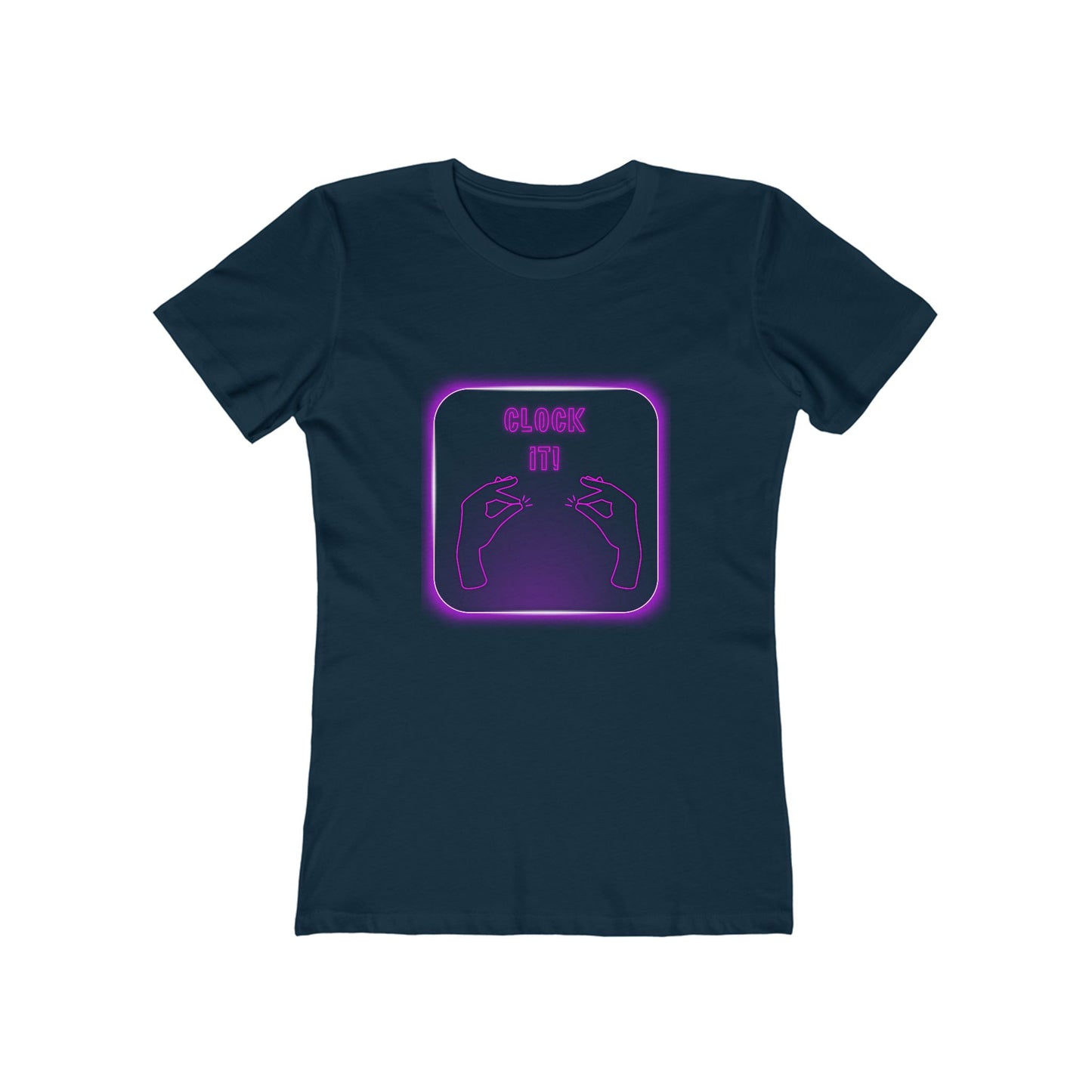 Clock it Neon Fuchsia— Women’s Boyfriend Fit T-Shirt