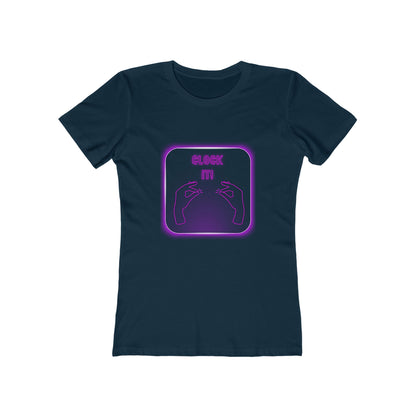 Clock it Neon Fuchsia— Women’s Boyfriend Fit T-Shirt