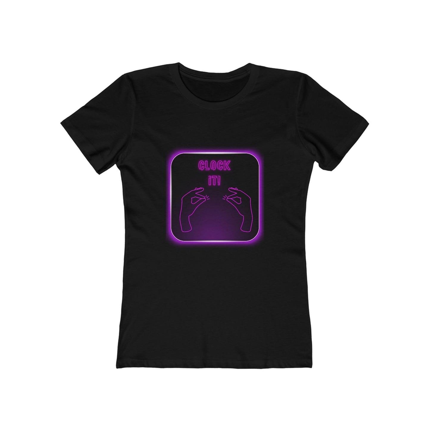 Clock it Neon Fuchsia— Women’s Boyfriend Fit T-Shirt