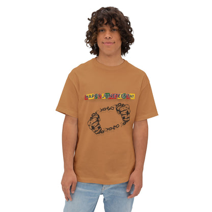 Chain Break Happy Juneteenth – Oversized Box Graphic T-Shirt