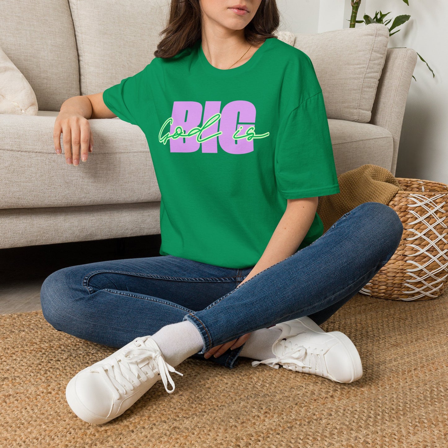 God is BIG (Lavender&Green)Tee - Unisex T- Shirt