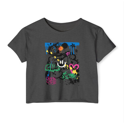 Graffiti Women B Ball Tee  — Women's Crop Top T-Shirt