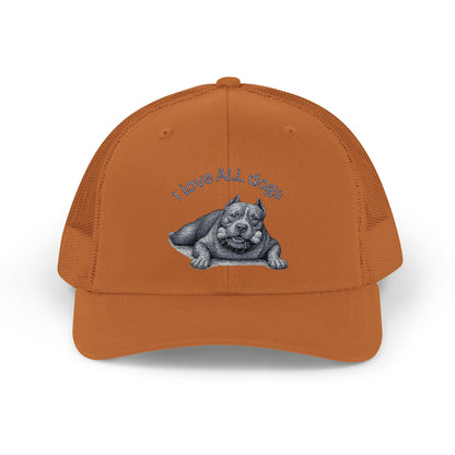 Unisex I love ALL Dogs Snapback Trucker Cap - Embroidered