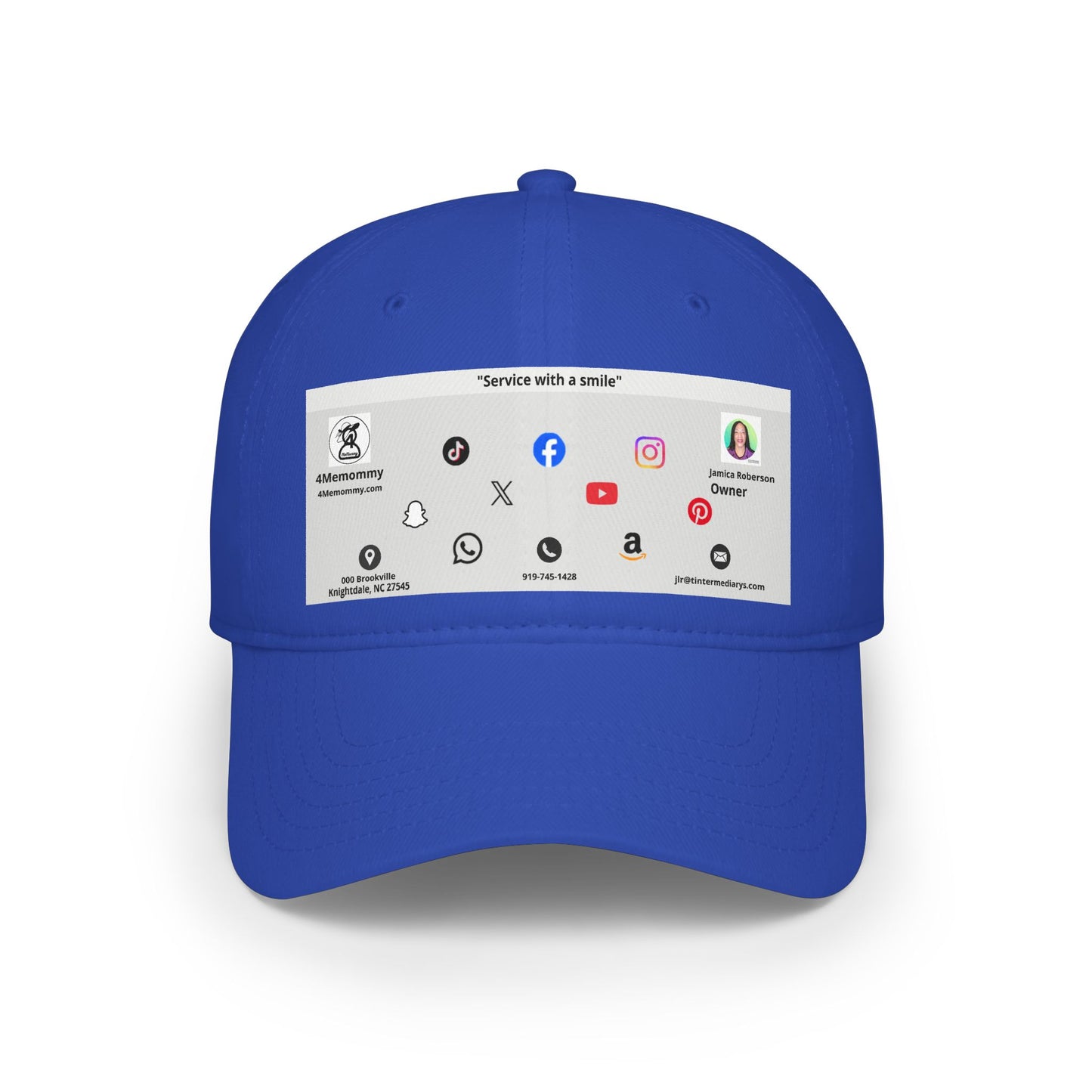 Gray Business Card Hat - Low Profile Baseball Cap (Print)