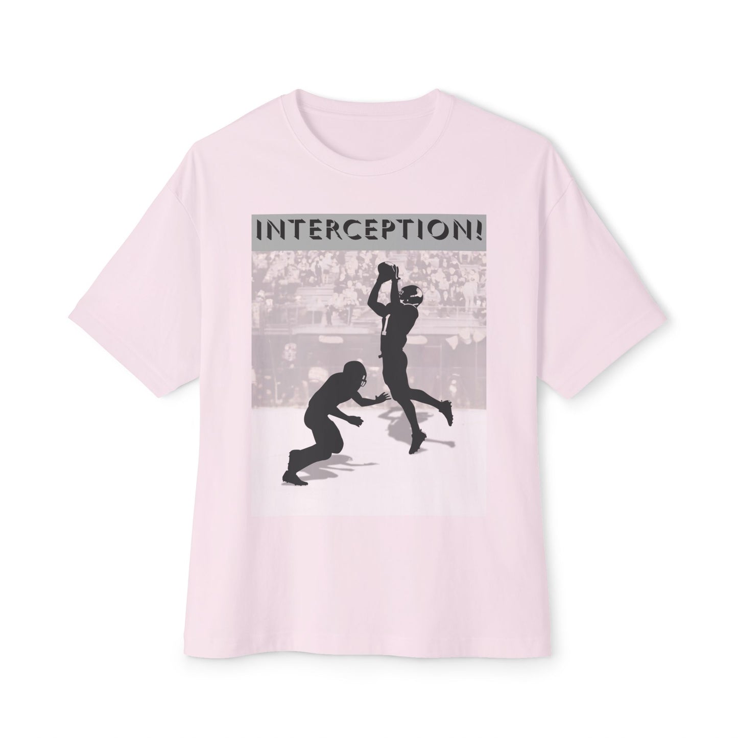 Football Interception Tee – Oversized Box Graphic T-Shirt