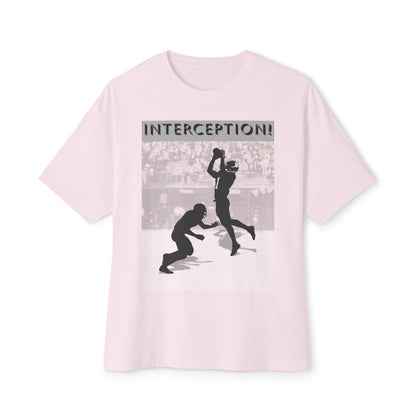 Football Interception Tee – Oversized Box Graphic T-Shirt