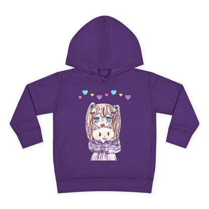 Cute Kawaii Heart Plushie Design Anime Girl - Toddler Hoodie RS3326