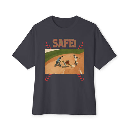 Safe Baseball Tee – Oversized Box Graphic T-Shirt