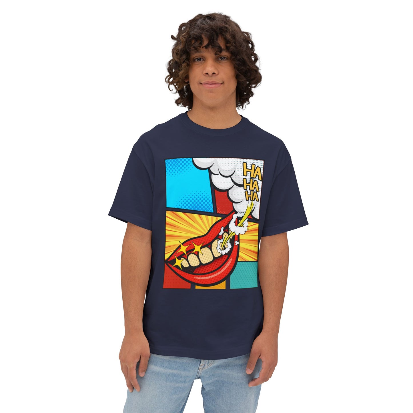 Comic 3Ha Tee – Oversized Box Graphic T-Shirt