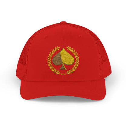 Unisex Gold Ace Snapback Trucker Cap - Embroidered