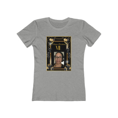 Black & Gold Me B Day Personalize It! Tee - Women’s Boyfriend Fit Celebration T-Shirt