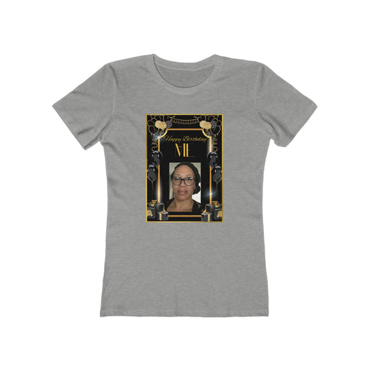 Black & Gold Me B Day Personalize It! Tee - Women’s Boyfriend Fit Celebration T-Shirt