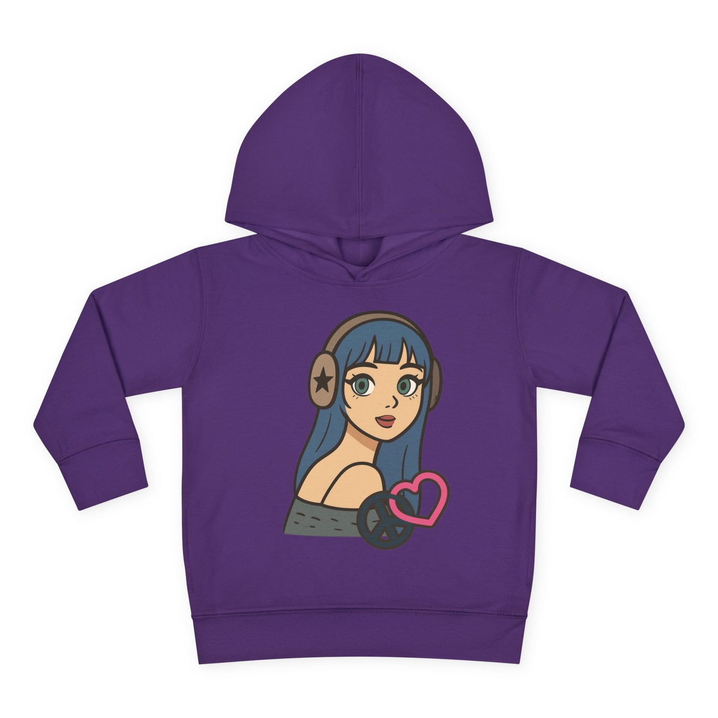 In Her Happy Wearing Headphones - Toddler Hoodie RS3326