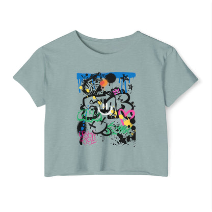 Graffiti Women B Ball Tee  — Women's Crop Top T-Shirt