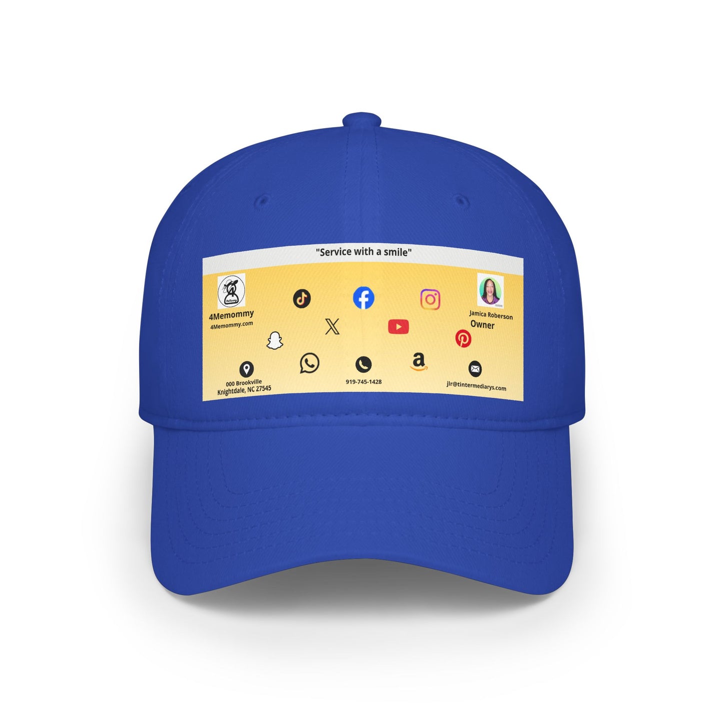 Yellow Gradient Business Card Hat - Low Profile Baseball Cap (Print)