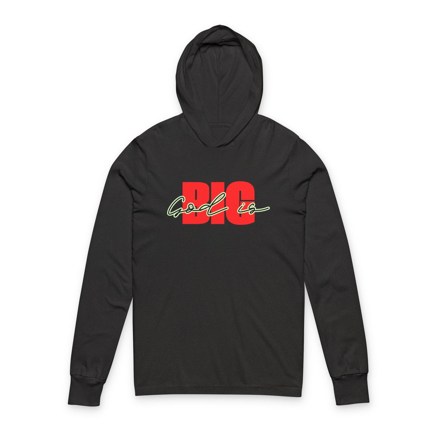 God Is Big Red/Black - Hooded Long Sleeve T-Shirt