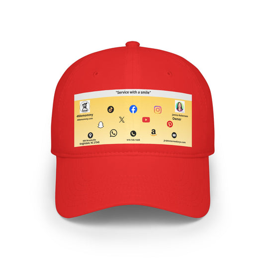 Yellow Gradient Business Card Hat - Low Profile Baseball Cap (Print)