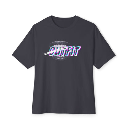 Mouth Fit Glitch Tee – Oversized Box Graphic T-Shirt