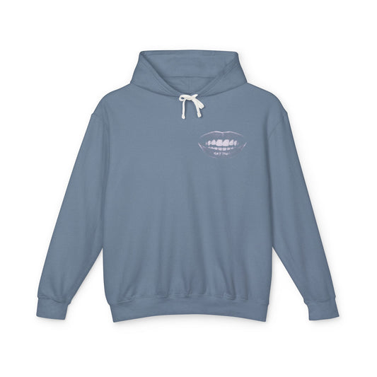 Unisex Mouth Fit Glitch — Lightweight Hooded Sweatshirt