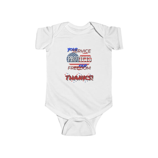 Thanks 4 Service Memorial Day Tee – Graphic Infant Onesie