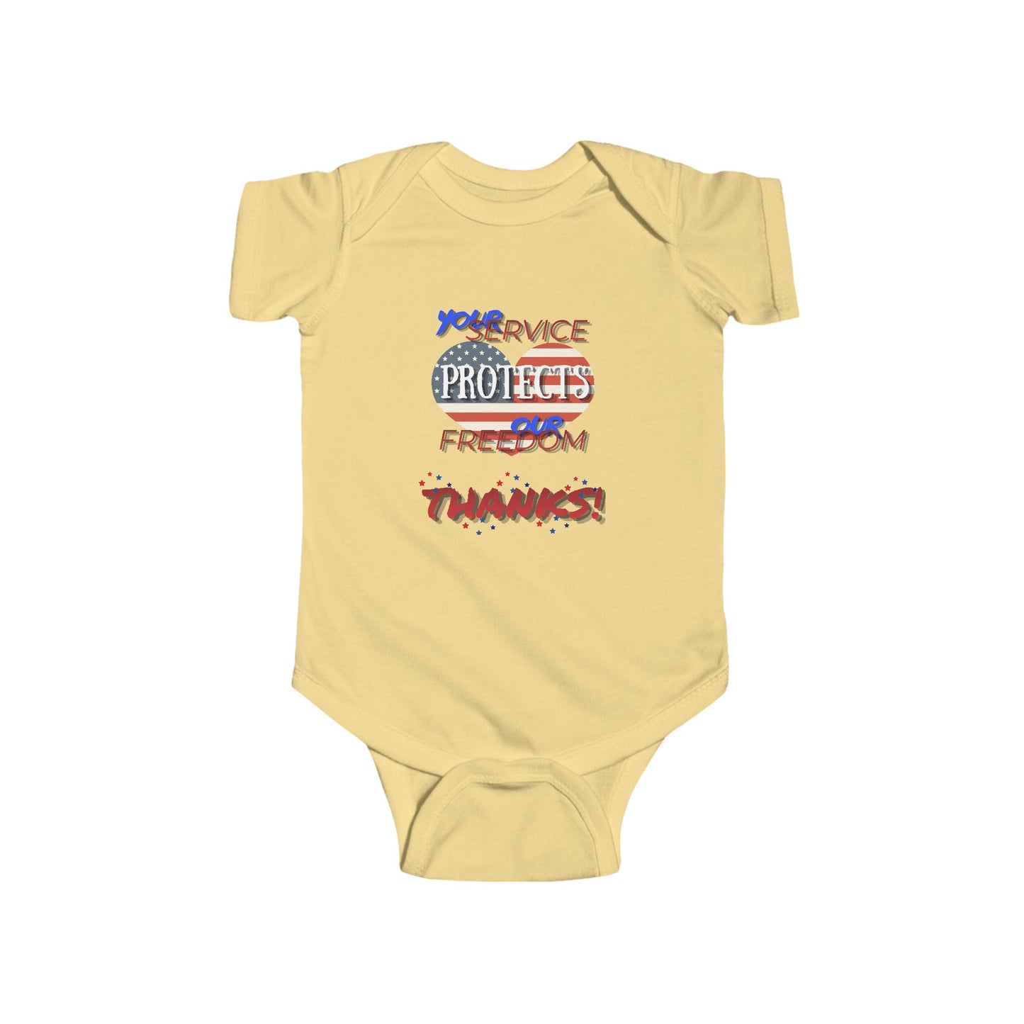 Thanks 4 Service Memorial Day Tee – Graphic Infant Onesie