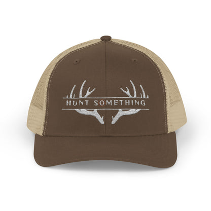Unisex Hunt Something Deer Snapback Trucker Cap - Embroidered