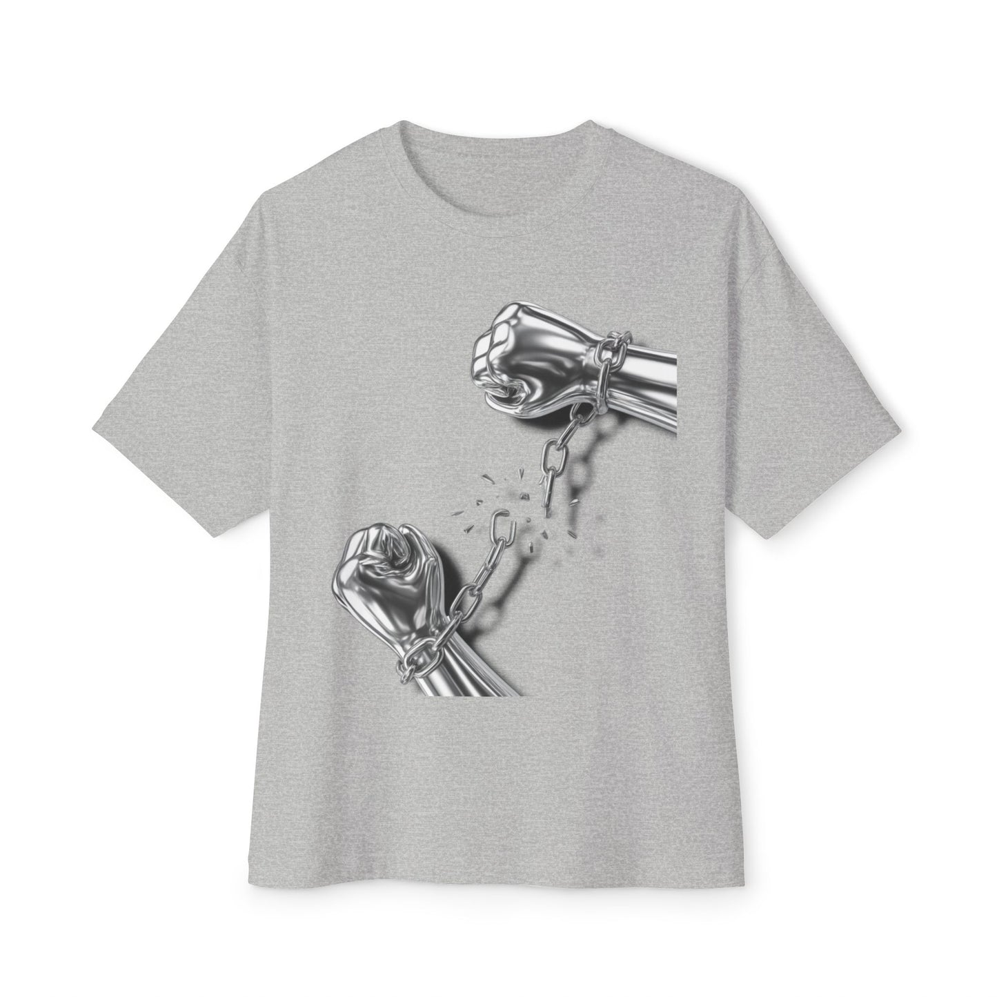Chrome Chain Break Tee – Oversized Box Graphic T-Shirt