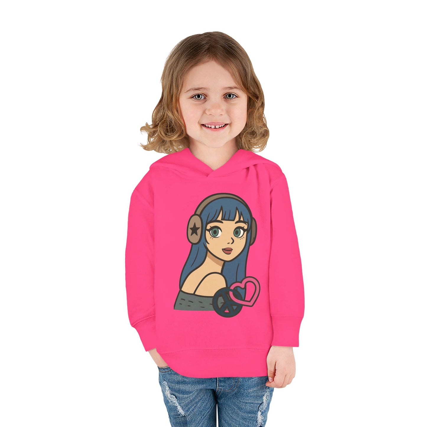 In Her Happy Wearing Headphones - Toddler Hoodie RS3326
