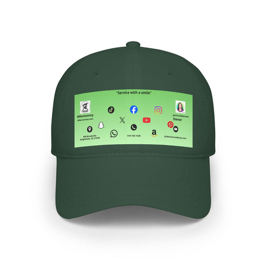 Green Gradient Business Card Hat - Low Profile Baseball Cap (Print)